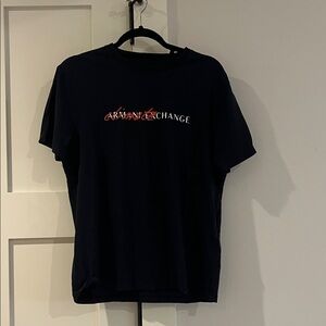 Armani Exchange Navy T-Shirt with Red Logo